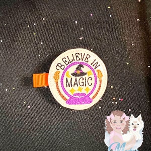 Believe in Magic hair clip, Halloween hair accessories, witch clips, gifts for little girls, Halloween hair clips for toddler girls, cute