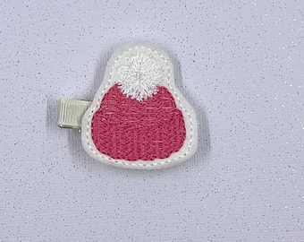Winter Hat Hair Clips for toddlers, Christmas Hair accessories for girls, Pigtail Bows, Baby Girl Hair Clip, Stocking Stuffers for girls