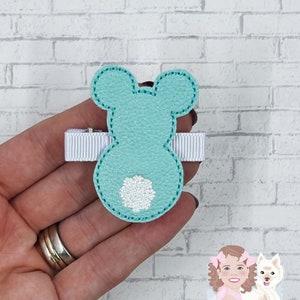 Mouse Bunny Hair Clip, Mouse Hair Clip, Baby Girl Hair Clip, Toddler Hair Clip, Hair Barrette, Flower Barrette, Pigtail Clippies