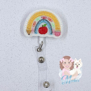 Rainbow Pencil badge Reel, back to school badge, cute badge clips, Nurse Badge Clip, Teacher Badge, pencil badge holder, Badge Buddy