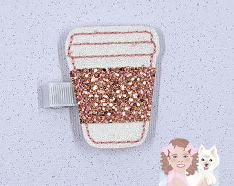 Cute Iced Coffee Hair Clip Iced Coffee Resin Hair Clip: Glitter Cups, Purple Kawaii  main image 2