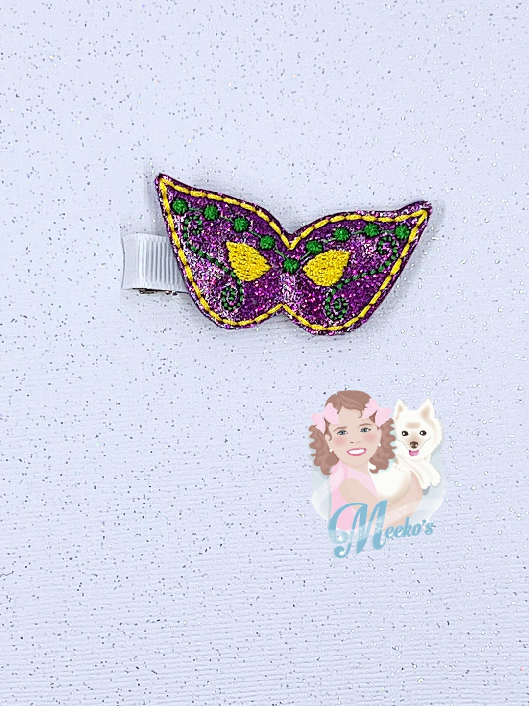 mardi gras hair clips