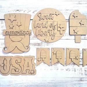 Patriotic tiered tray accessories|DIY wood blanks| DIY Crafts|wood painting kit