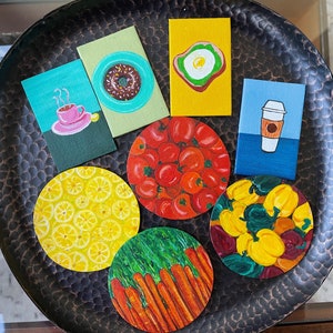 Hand Painted Kitchen Magnets | Mother&#39;s Day mini Gift | Hand Painted Gift
