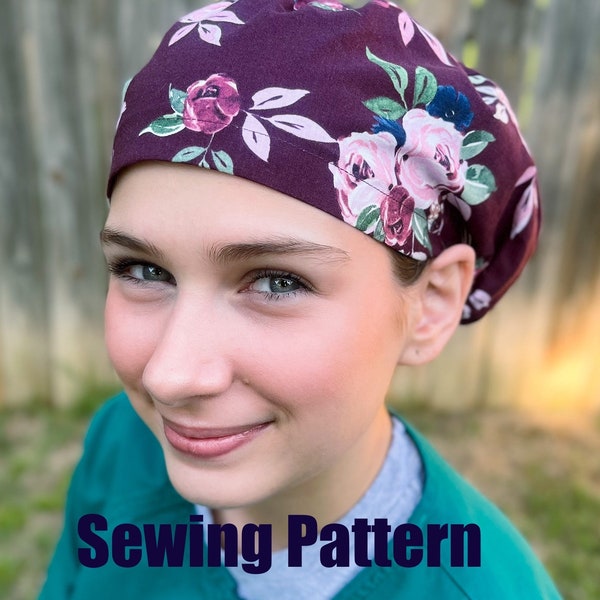 Sewing PATTERN Greys Anatomy-Inspired Euro Style Surgical Scrub Cap Hat DIY Easy Sew Digital Download  **video tutorial available!**