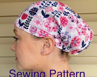 Sewing PATTERN Greys Anatomy-Inspired Euro Style Surgical Scrub Cap Hat DIY Easy Sew Digital Download  **video tutorial available!**