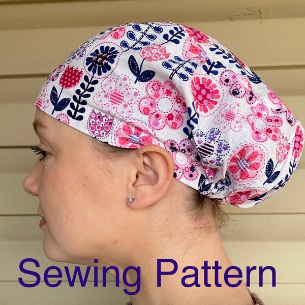 Sewing PATTERN Greys Anatomy-Inspired Euro Style Surgical Scrub Cap Hat DIY Easy Sew Digital Download  **video tutorial available!**