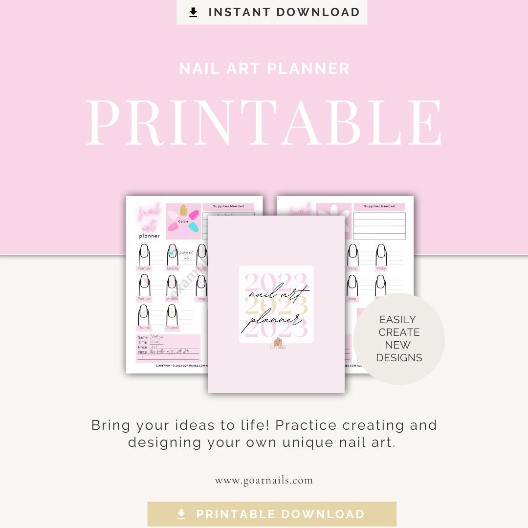 Nail Art Planner Nail Art Ideas Custom Nail Design Etsy