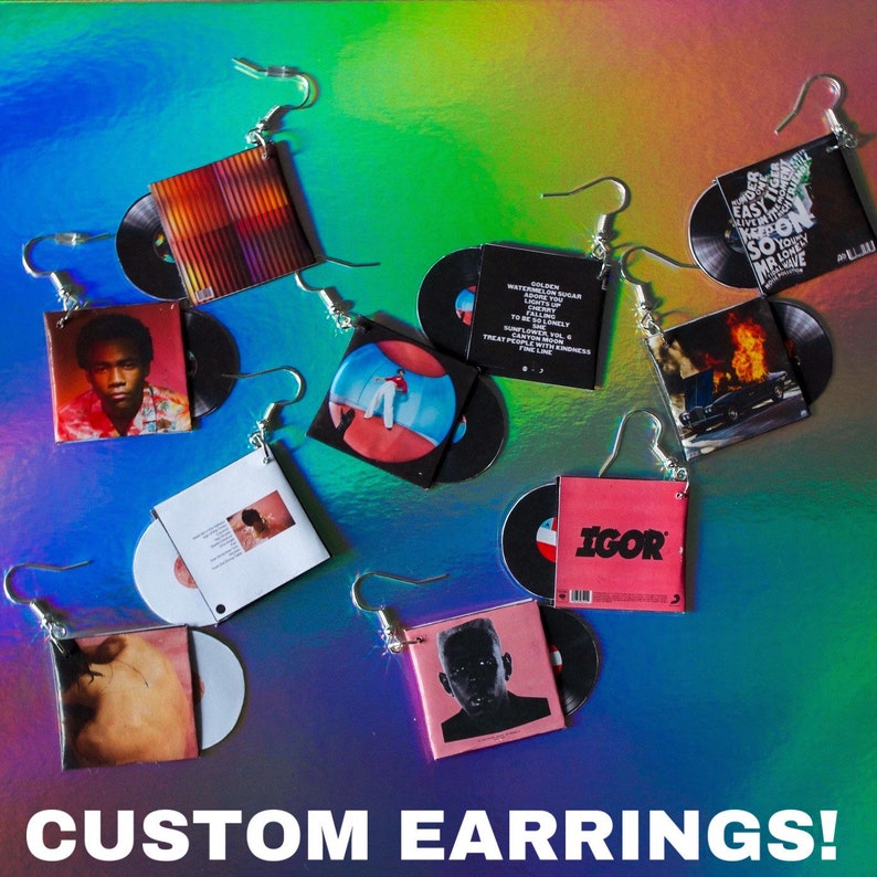 Custom Album Earrings Etsy