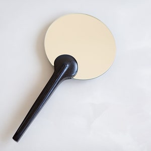 Small double sided hand mirror. Table top mirror.  Home décor mirror. Handmade mirror with a wooden handle.  Handmade sculpture.