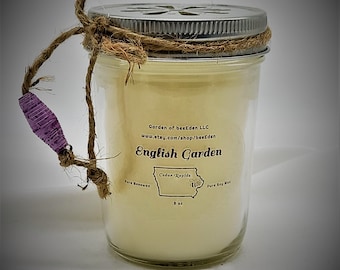 beeEden's English Garden Beeswax and Soy Aromatherapy Candle | Cottage Core | Environmentally Friendly | Recycled Paper Bead | Farmhouse