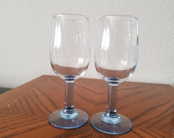 Vintage Light Blue Stemware, Set of 2