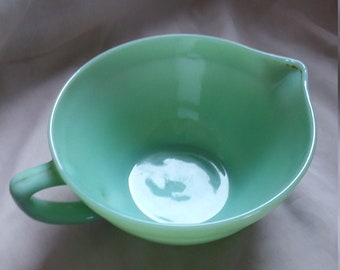 Jadeite Fire King Handled and Spouted 7" Mixing Bowl