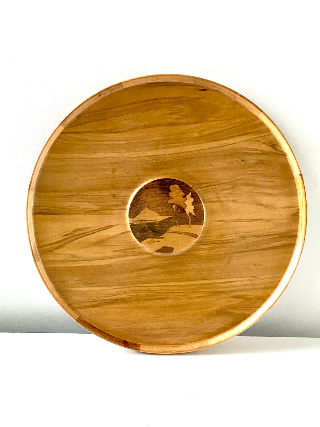 Wooden Inlay Serving Tray Platter Etsy