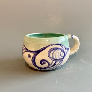 Handmade, Hand Painted Large Mug, for Coffee, Tea, or Hot Cocoa