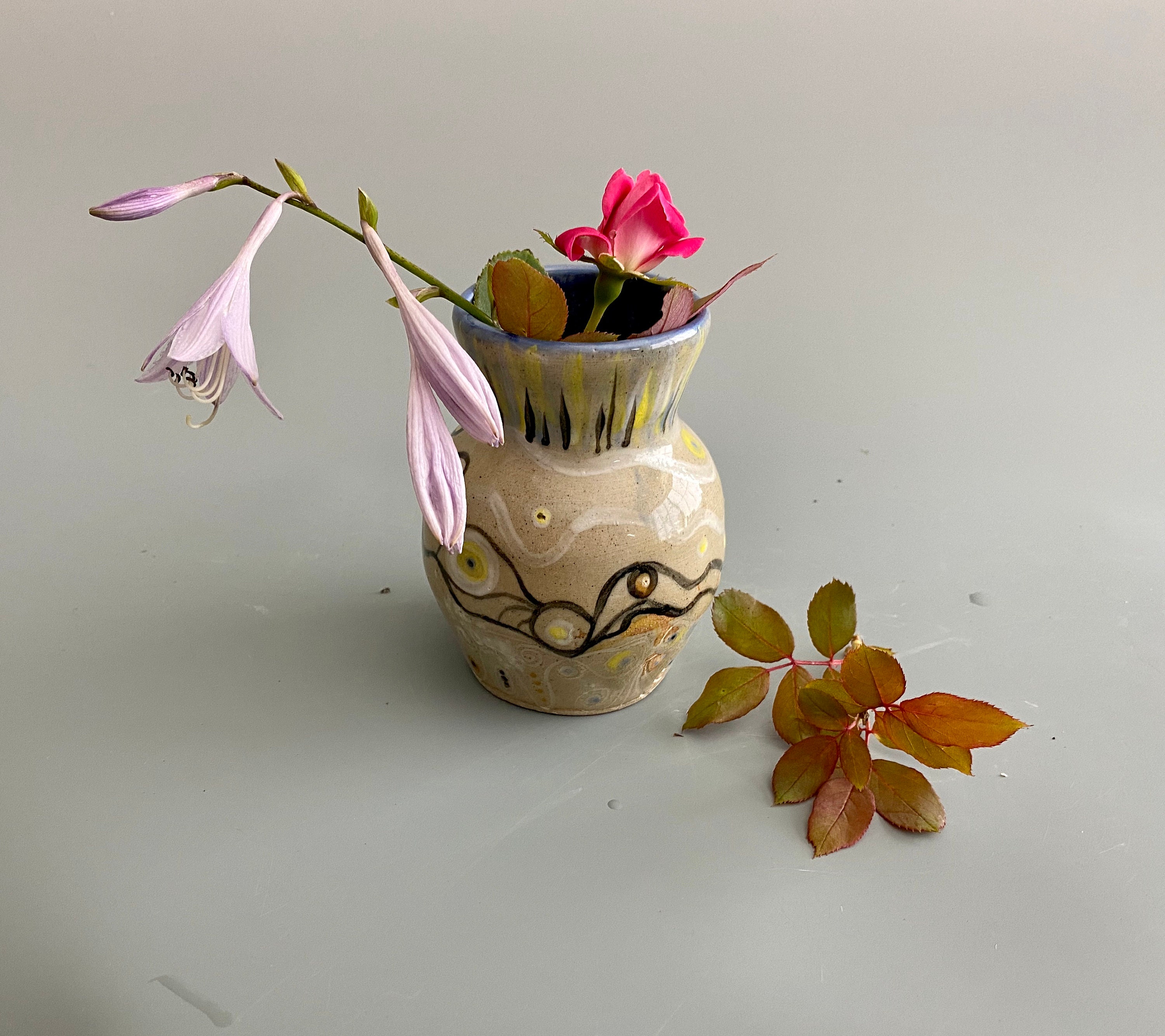 Ceramic Handmade Flower Vase Pottery Vase Hand Decorated Etsy UK