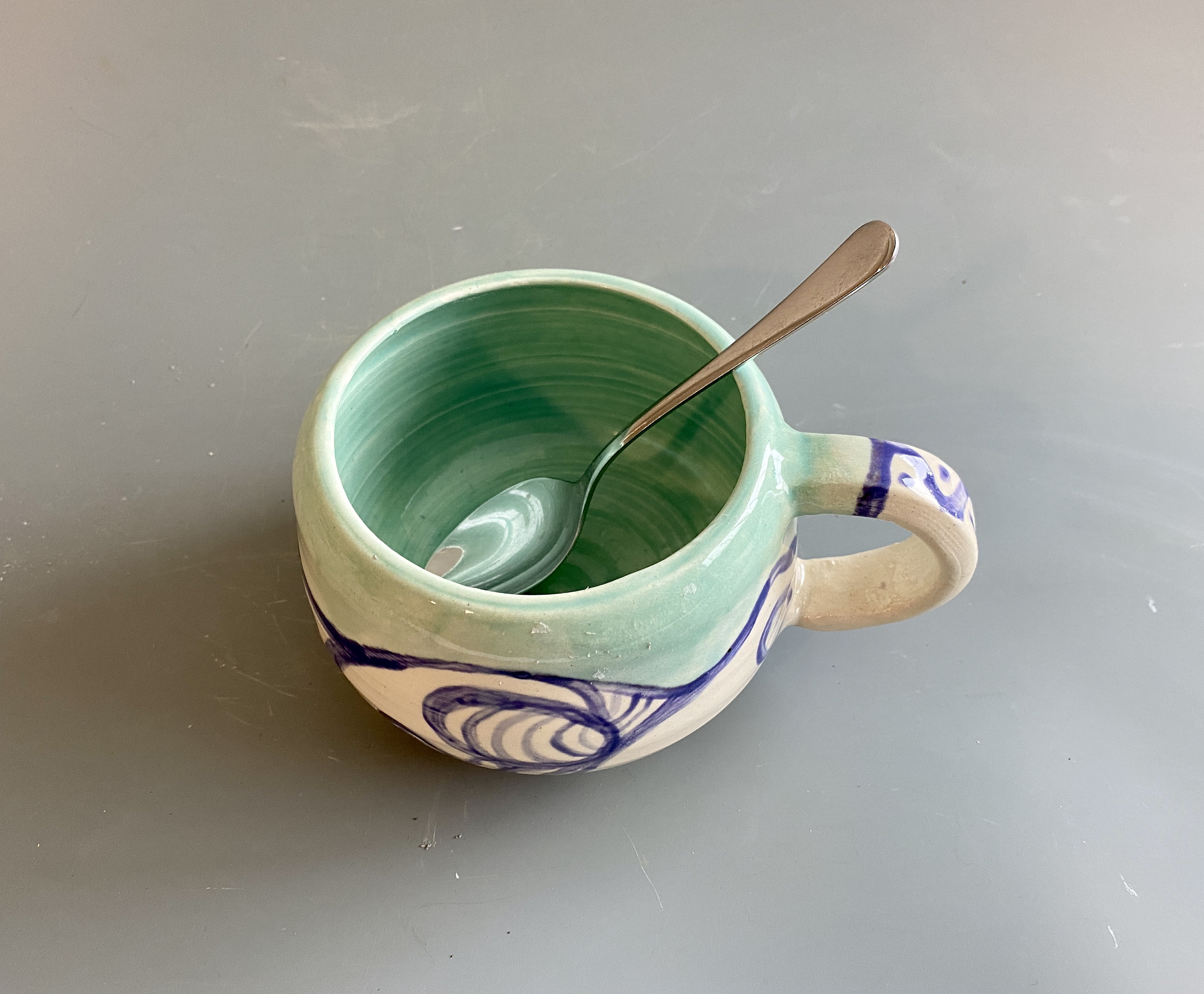 Tasse Céramique Marocaine Peinte à La Main - Petit Format, Motif Oriental, Fabrication Maroc