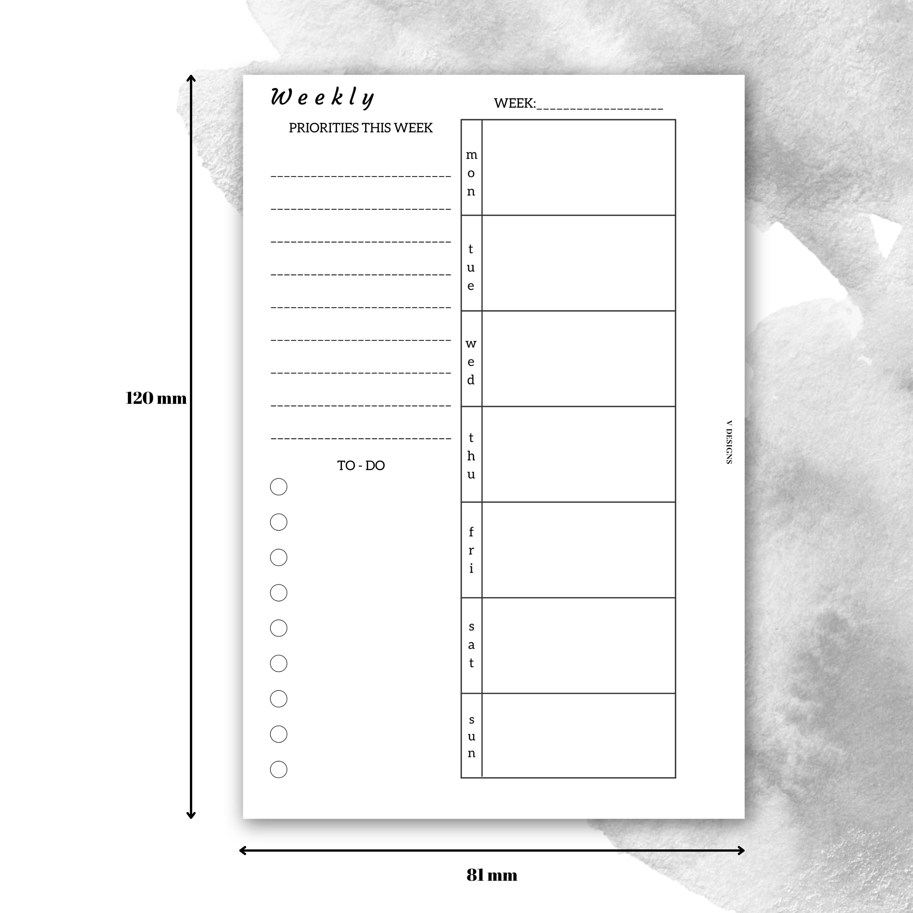 Pocket Weekly Planner Undated Etsy