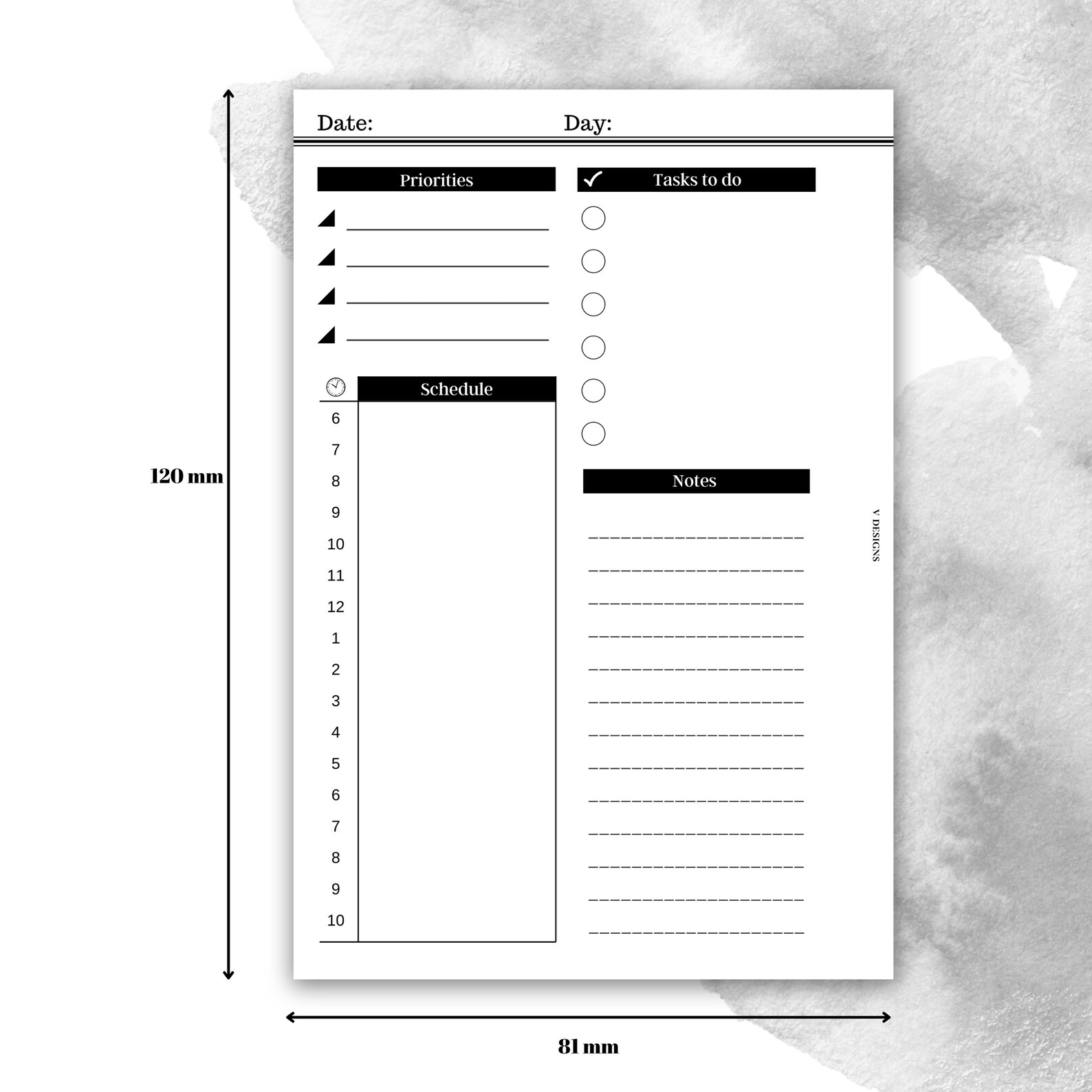 Pocket Daily Planner Undated Etsy