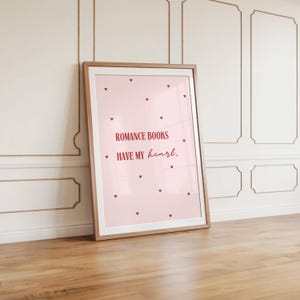 Romance bookish print, bookish digital print