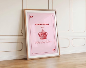 Xaden Riorson King of my Heart Digital Print, Bookish digital print, fourth wing print