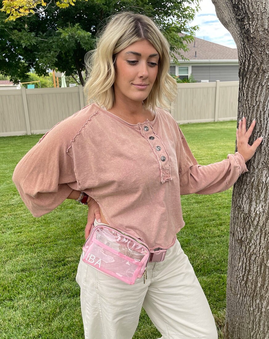 Custom Personalized Clear Belt Bags | Monogram Stadium-Approved Bag | Concert & Event Waist Bag