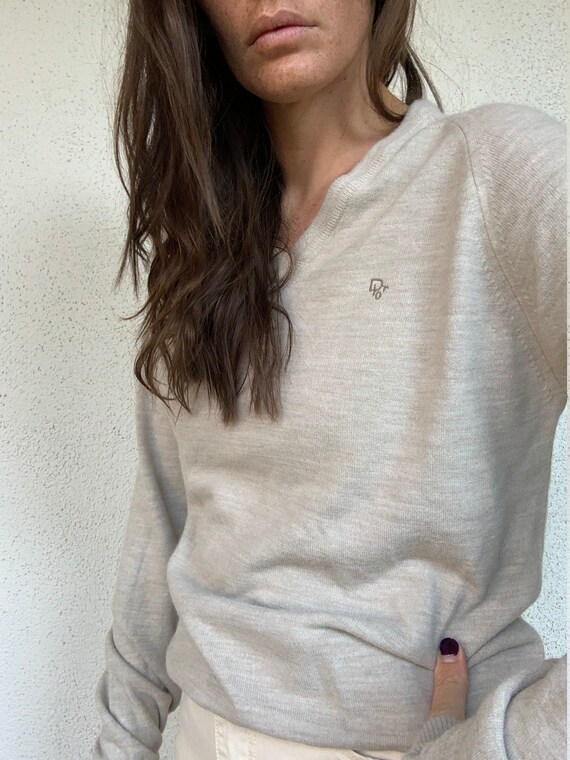 Vintage Beige Dior Embroidered Sweater