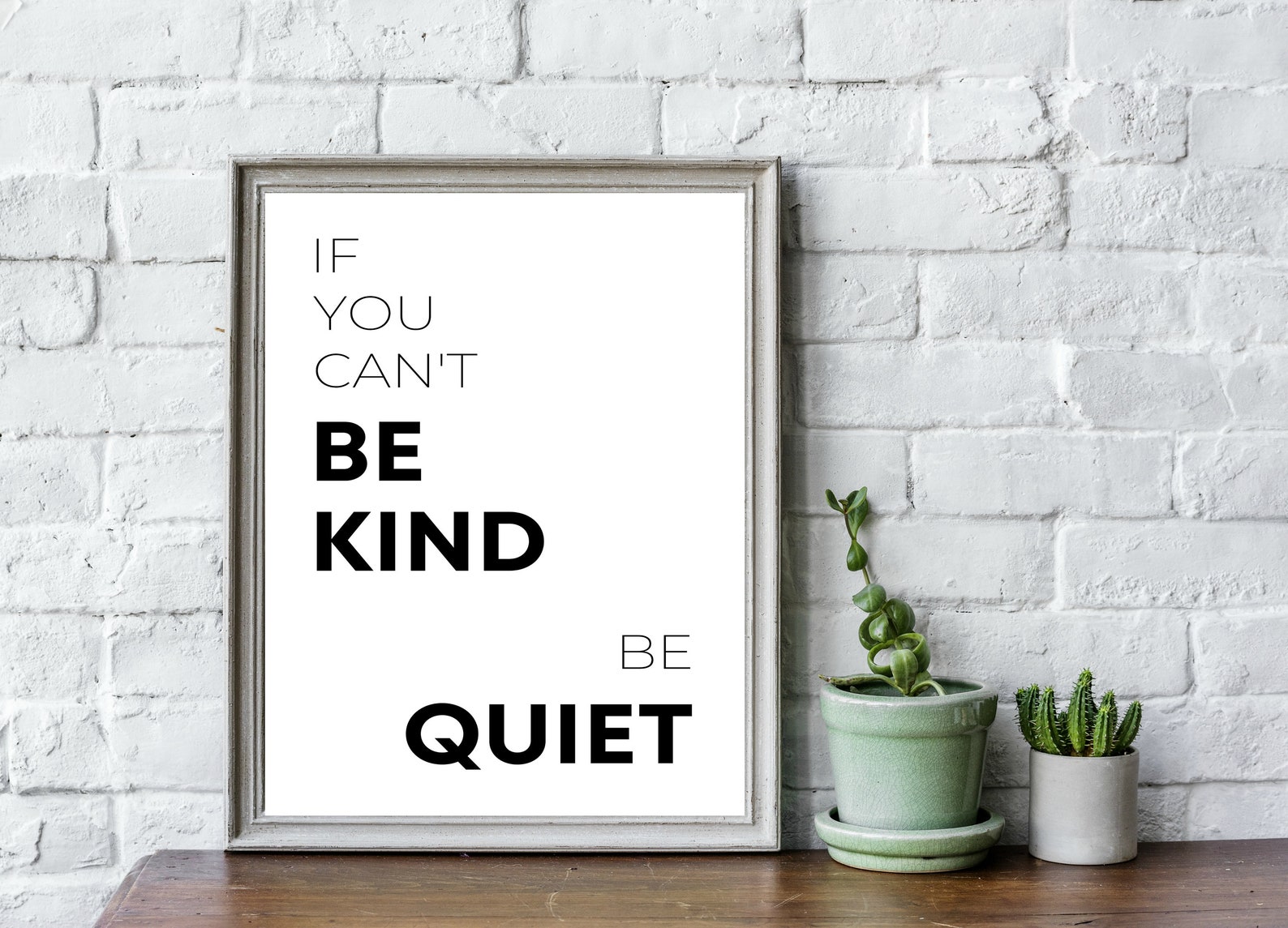 If you can't be kind be quiet printable over sofa print | Etsy