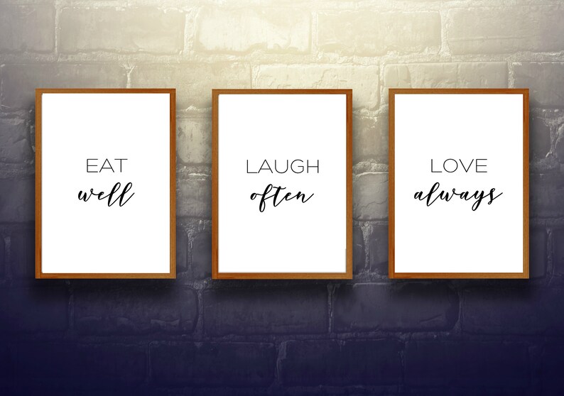 bon appetit kitchen sign printable wall art decor Eat laugh love sign print set of 3 kitchen dining prints let/'s eat wall art sign print
