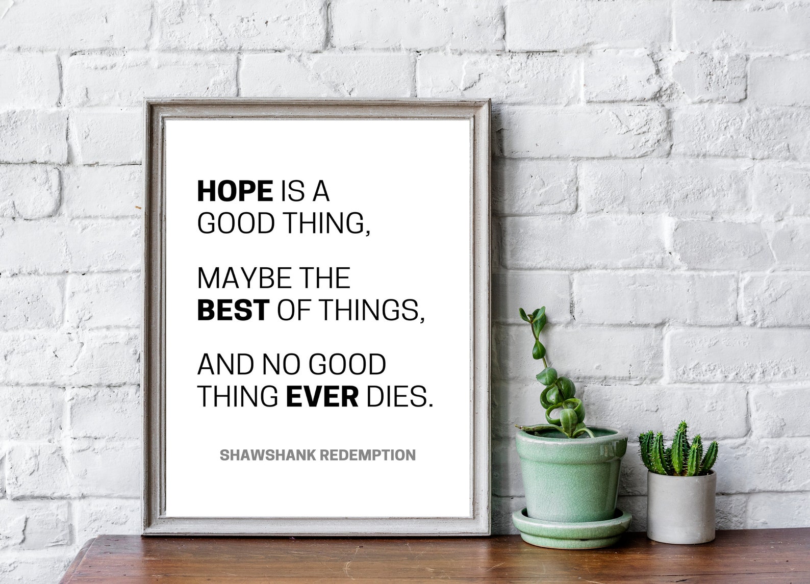 Hope is a Good Thing Print Quote Shawshank Redemption Movie Etsy