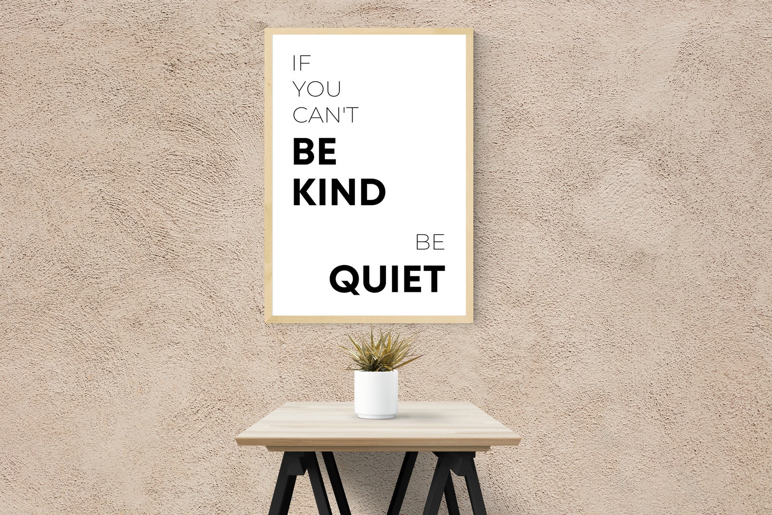 If you can't be kind be quiet printable over sofa print | Etsy