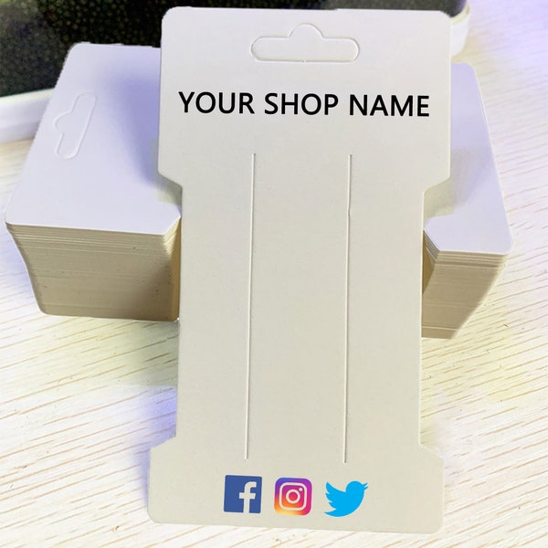 2.6"x4.5" Personalized Hair Accessories Display Cards, Your Own Shop Name Display Cards, Custom Display Card for Hairbands and Hairpins