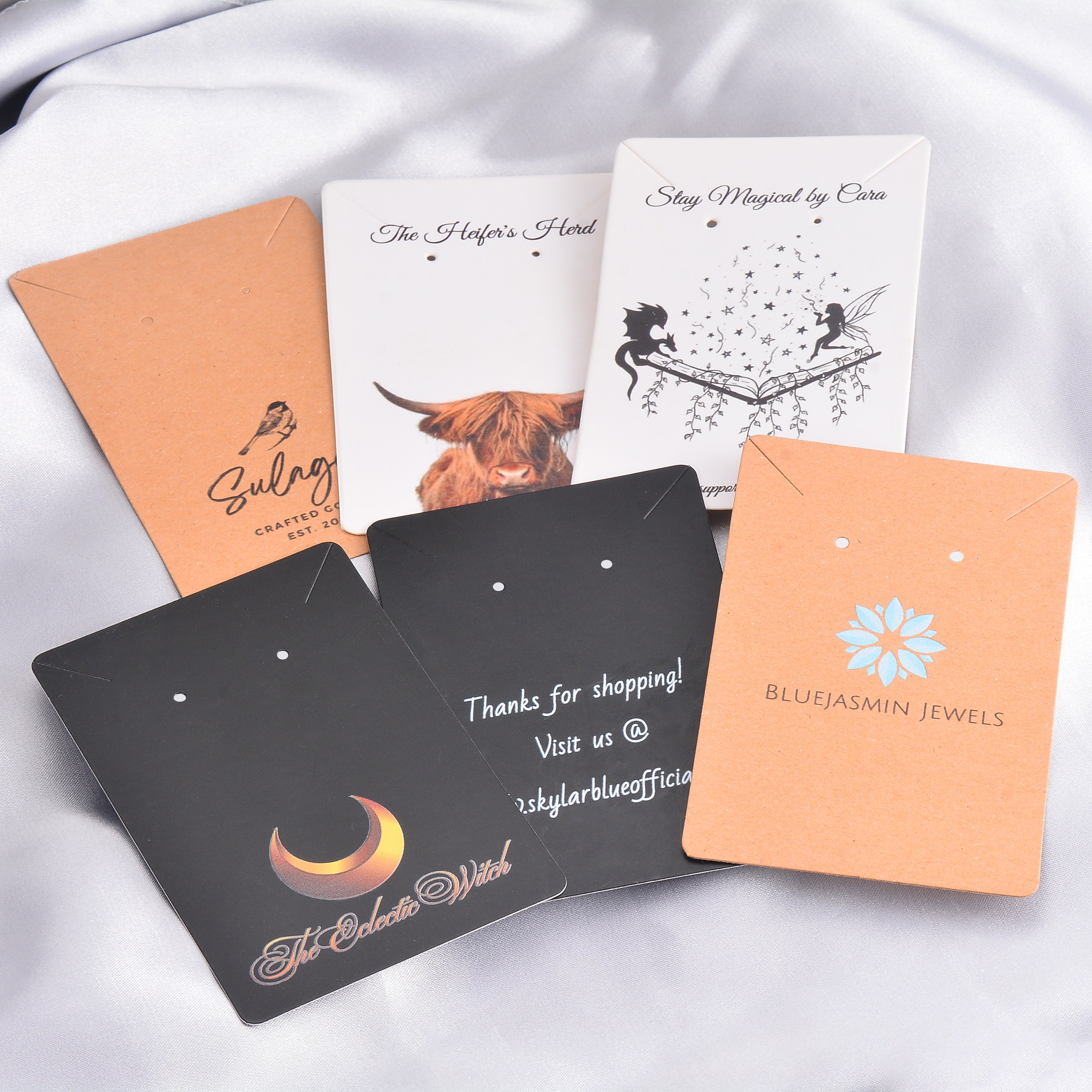 Custom Earring Cards With Your Logo or Text, Set Earring Display Cards ...