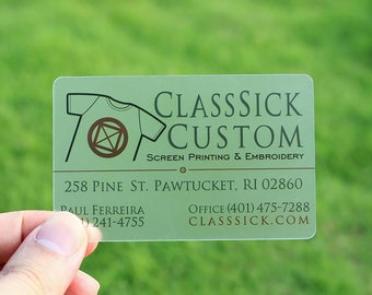 Translucent Business Cards, Matte Plastic Cards, Frosted Plastic Business Card, Custom Design Plastic PVC Business Cards