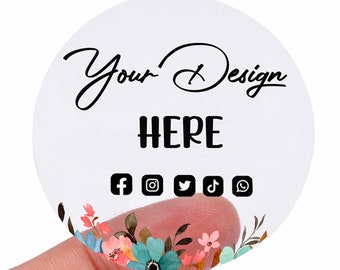 Personalized Clear Stickers Labels, Round Custom Stickers with Text or Logo, Custom Labels for Packaging, Office, Parties