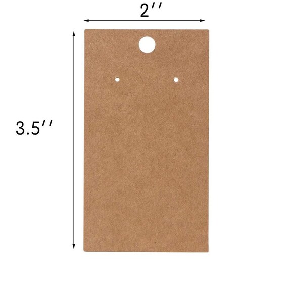 Hanging Earring Card - Kraft Paper-Covered Plastic 2x2 (100-Pcs)