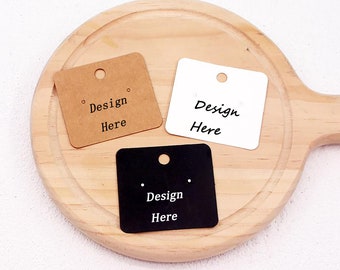 Tarjeta de collar en blanco con logotipo o texto, tarjeta de visualización de pendientes personalizados, tarjeta de visualización de joyas, tarjeta de visualización personalizada para pendientes