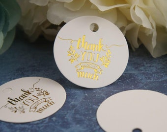 Custom Round Favor Tags, White Round Tags, Personalized Round Tags, Handmade with Love Tags, Party Gift Tags for Wedding Baby Shower