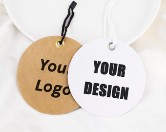Etiquetas redondas personalizadas de 5 cm (2") de grosor y 500 g/m² con cordón, etiquetas redondas personalizadas con ojal, etiqueta de agradecimiento, etiqueta colgante con ojal reforzado