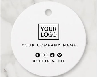 Custom Label Hang Tags, Custom Round Favor Tags, White Round Tags, Personalized Round Tags, Handmade with Love Tags