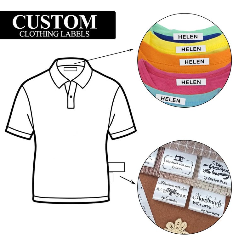 Washable Rug Label 500pcs High-quality Satin Care Labels , Sewing Labels, Washing ...