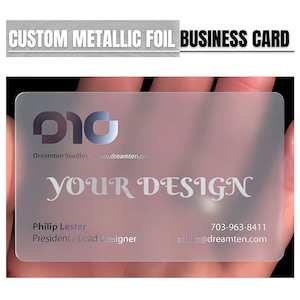 Custom Metallic Foil PVC Business Cards with Round Corners, Frosted Plastic Card with Silver/Gold Foil, Unique Business Card with Your Logo