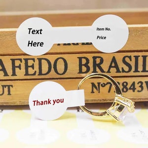 Etiquetas de joias personalizadas, etiquetas de preço de joias, etiquetas redondas de identificação de joias, etiquetas autoadesivas de exibição de joias, brincos de colar