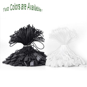 Weiße oder schwarze Hang Tag Strings, Hang Tag Strings, Swing Tag Strings, Product Strings, Kleidung Hang Tag String, Hang Tags Attachment