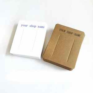 Tarjeta de exhibición de lazo para el cabello personalizada, tarjeta de exhibición de pinza para el cabello, papel Kraft o blanco para accesorios para el cabello y joyería sin agujero para colgar