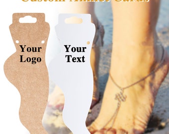 Custom Anklet Cards, Customisable Jewelry Display Card, Printable Ankle Bracelet Card, Bracelet Business Packaging, Custom Jewelry Tags