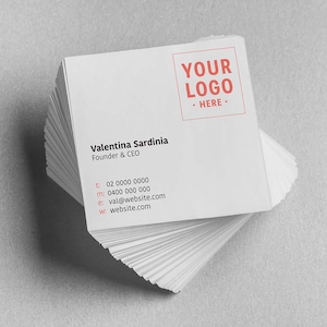 Cartão de visita quadrado personalizado com impressão de um lado, cartão de visita quadrado, cartão de visita personalizado, cartão de visita de design imprimível
