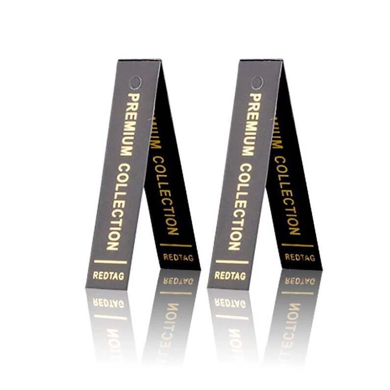 May include: Two black and gold hang tags with the text "PREMIUM COLLECTION" and "REDTAG" printed on them.