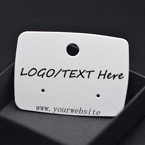 Pendientes personalizados de cartón, embalaje de joyería, tarjeta de collar en blanco con logotipo o texto, joyas de ganancia imprimibles colgar etiquetas