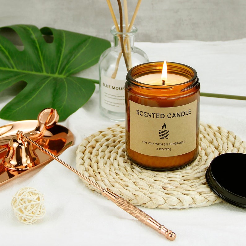 Personalized Kraft Paper Labels for Candles Editable Candle Etsy